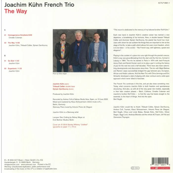 Back cover — JOACHIM KUHN FRENCH TRIO — The Way