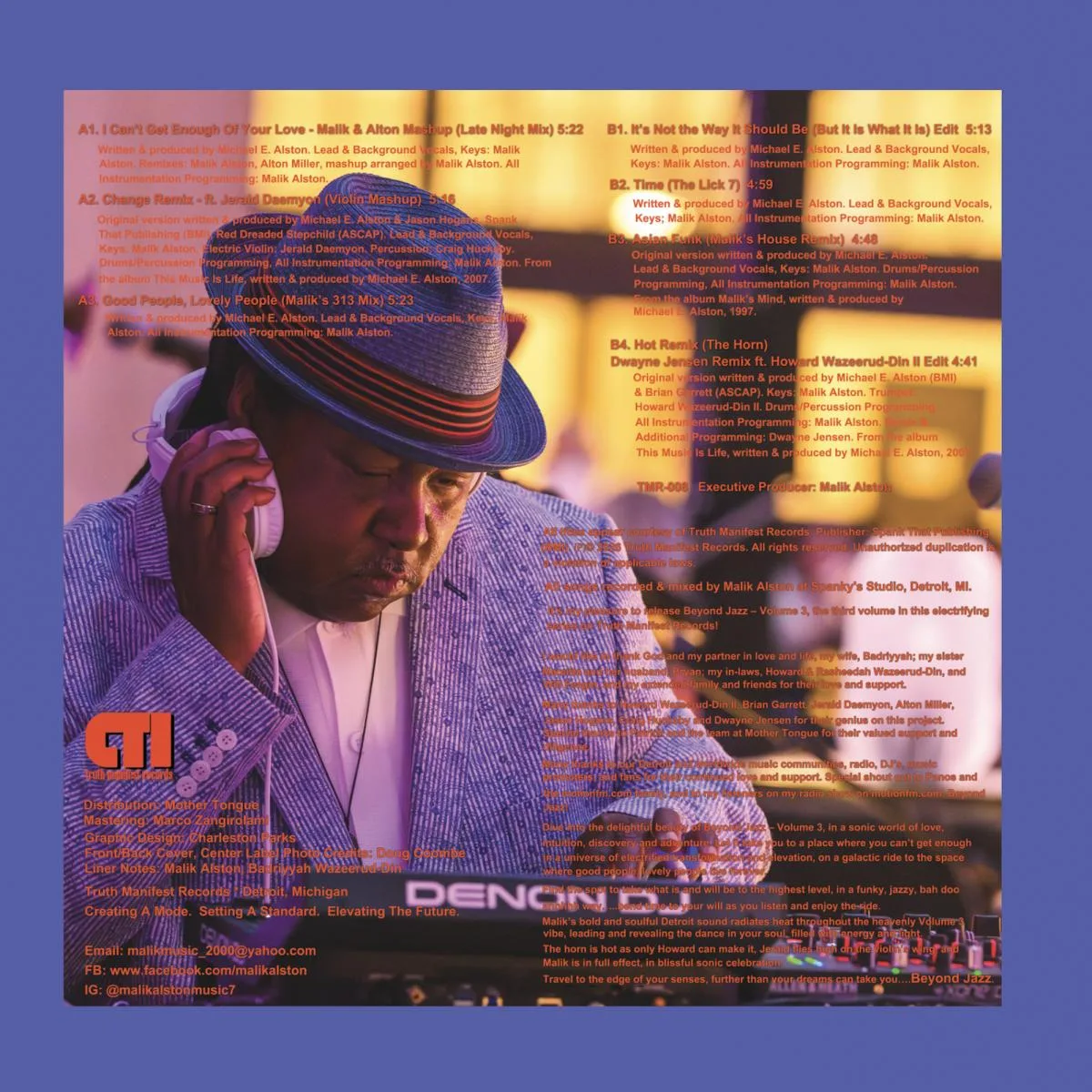 Back cover — Malik Alston — Beyond Jazz Vol.3