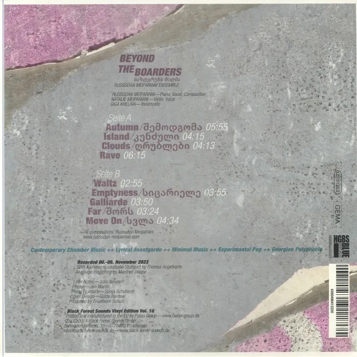 Back cover — RUSSUDAN MEIPARIANI ENSEMBLE — Beyond The Boarders