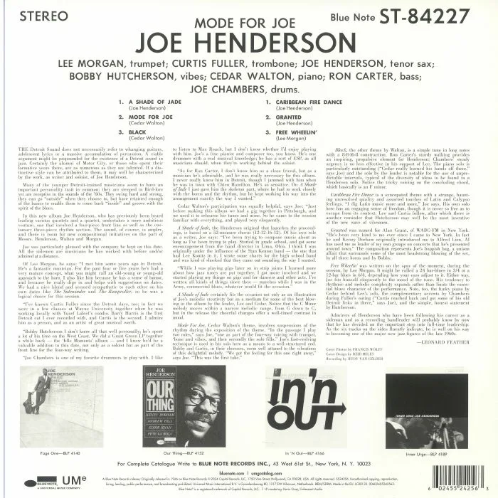 Обратная сторона обложки — Joe HENDERSON — Mode For Joe (Classic Vinyl Series)