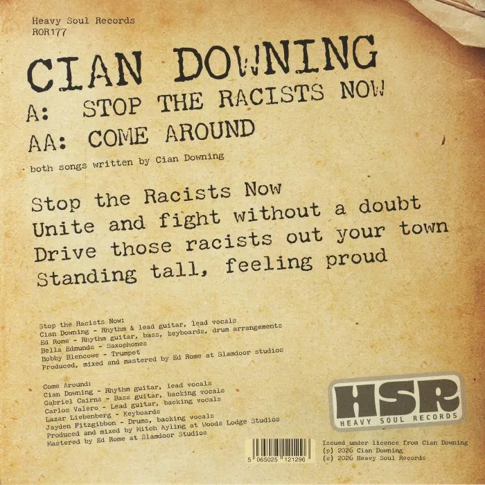Back cover — Cian DOWNING — Stop The Racists Now