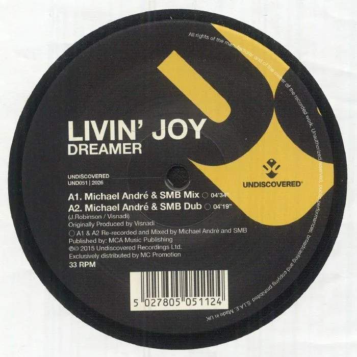 Лицевая сторона обложки — LIVIN' JOY — Dreamer