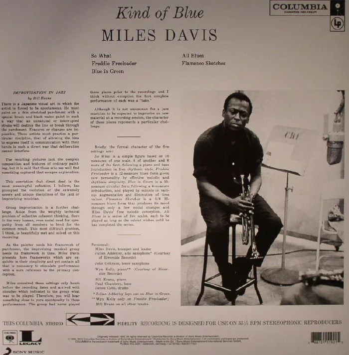 Back cover — Miles DAVIS — Kind Of Blue