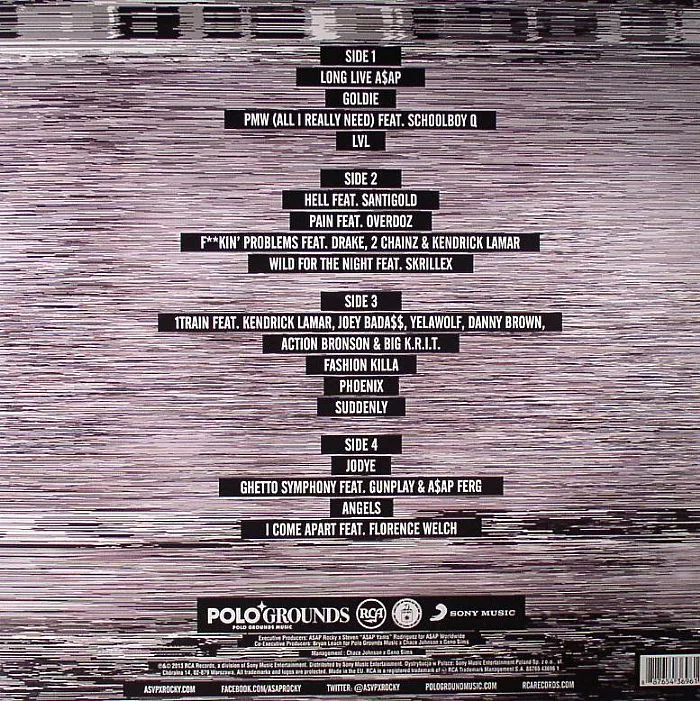 Обратная сторона обложки — A$AP ROCKY — Long Live A$AP