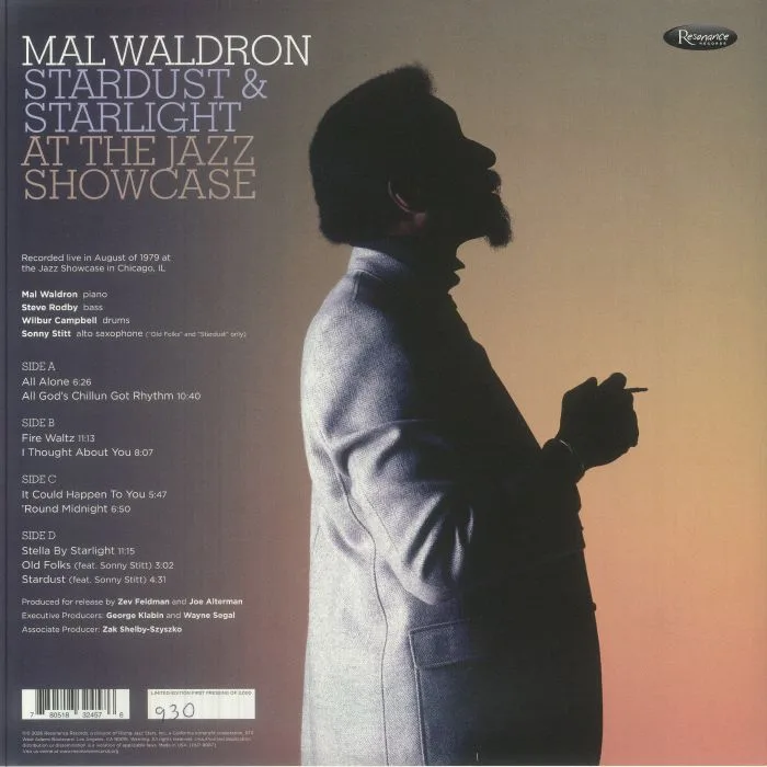 Обратная сторона обложки — Mal WALDRON — Stardust & Starlight: Live At The Jazz Showcase (Record Store Day RSD 2026)
