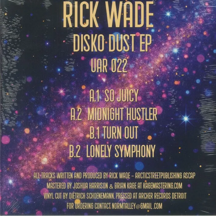 Back cover — Rick WADE — Disko Dust EP