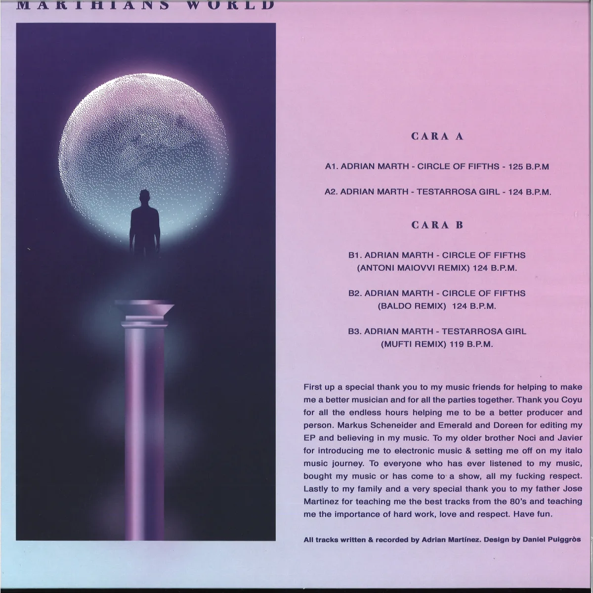 Обратная сторона обложки — Adrian Marth — MARTIANS WORLD