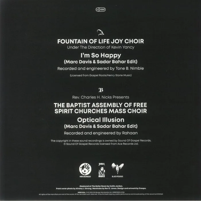 Back cover — Sadar BAHAR / MARC DAVIS — Disco Gospel