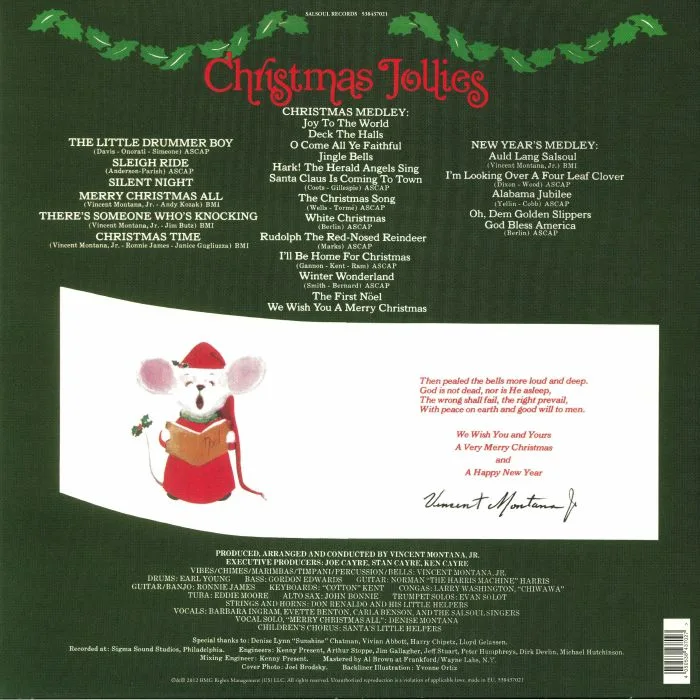 Back cover — The SALSOUL ORCHESTRA — Christmas Jollies (reissue)