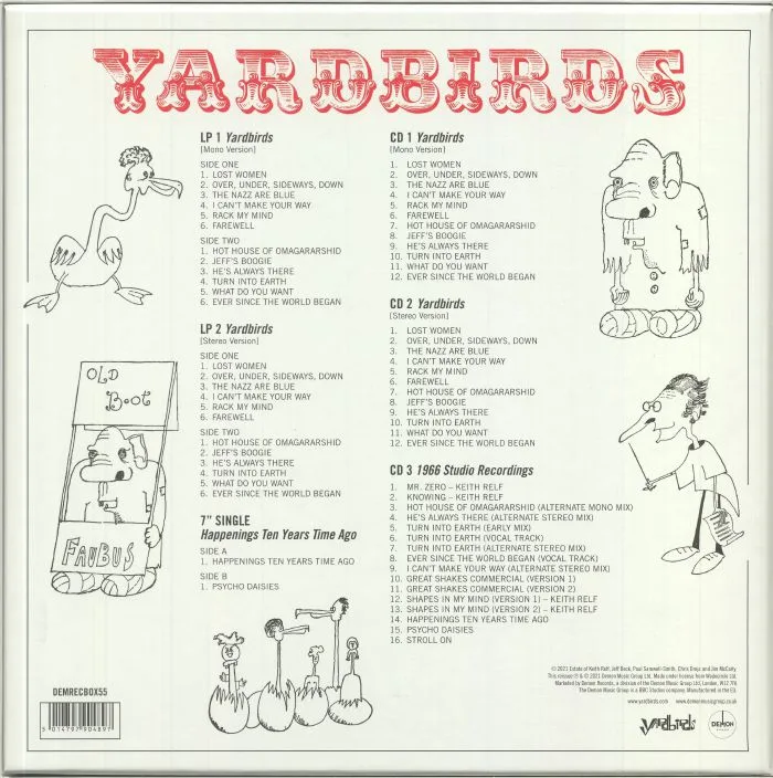Back cover — The YARDBIRDS — Roger The Engineer (Super Deluxe Edition)
