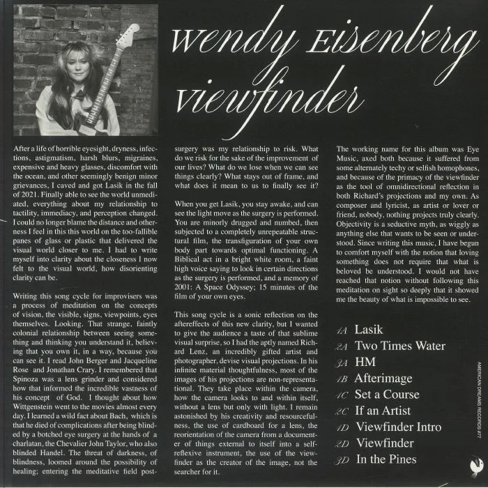 Back cover — Wendy EISENBERG — Viewfinder