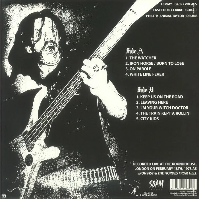 Back cover — MOTORHEAD — England 1978 (reissue)