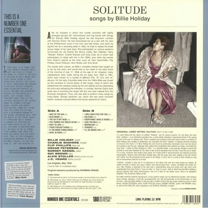 Back cover — Billie HOLIDAY — Solitude (reissue)
