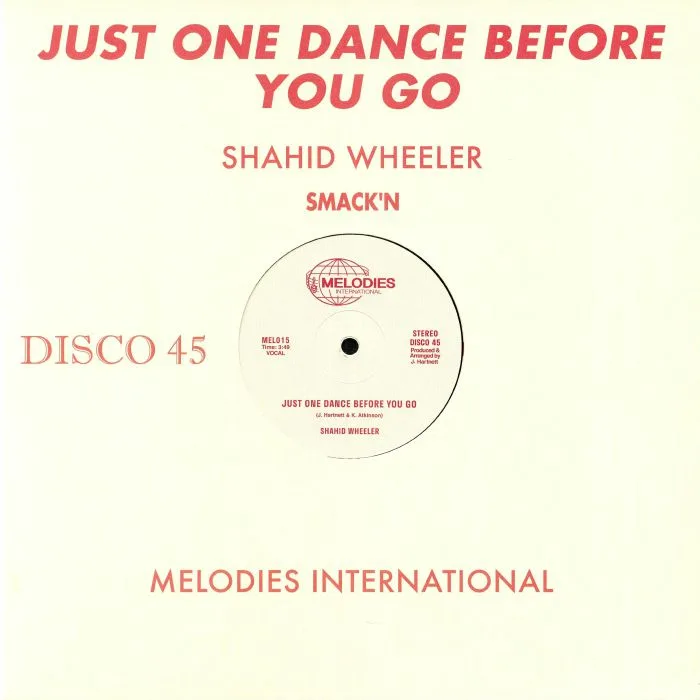 Front cover — Shahid WHEELER — Just One Dance Before You Go