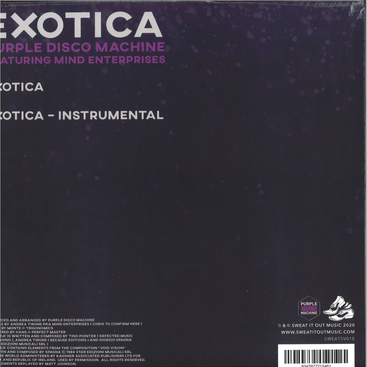 Обратная сторона обложки — Purple Disco Machinefeat.Mind Enterprises — Exotica