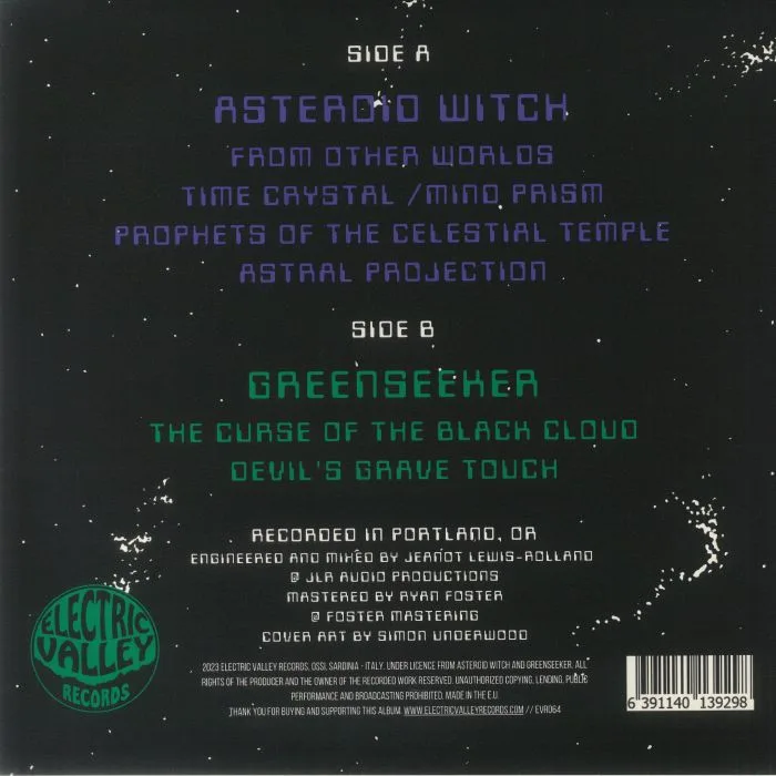 Back cover — ASTEROID WITCH / GREENSEEKER — Asteroid Witch / Greenseeker