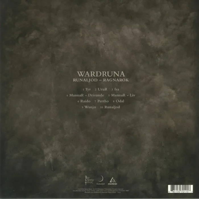 Back cover — WARDRUNA — Runaljod Ragnarok