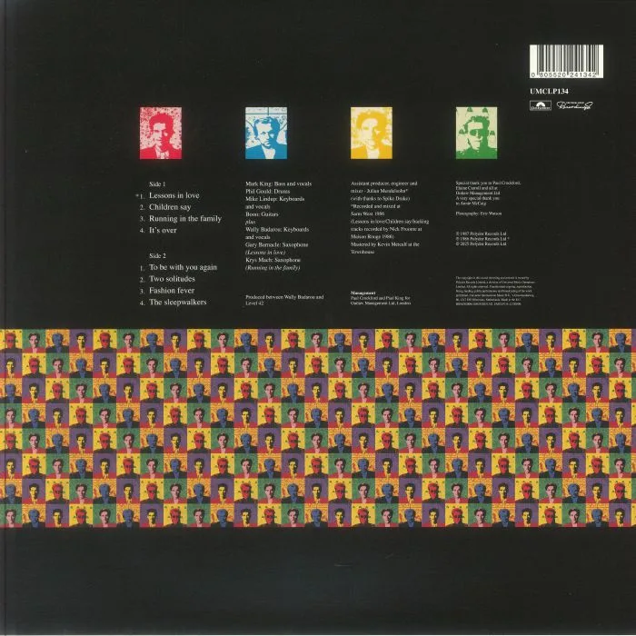 Back cover — LEVEL 42 — Running In The Family (reissue)