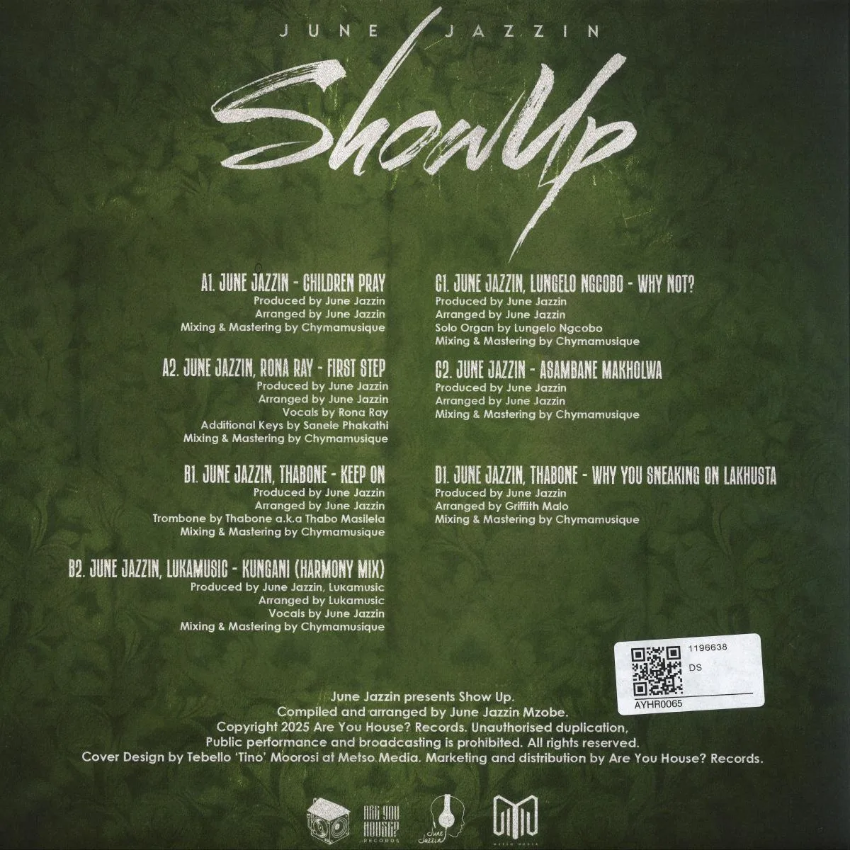 Back cover — June Jazzin — Show Up LP 2x12"