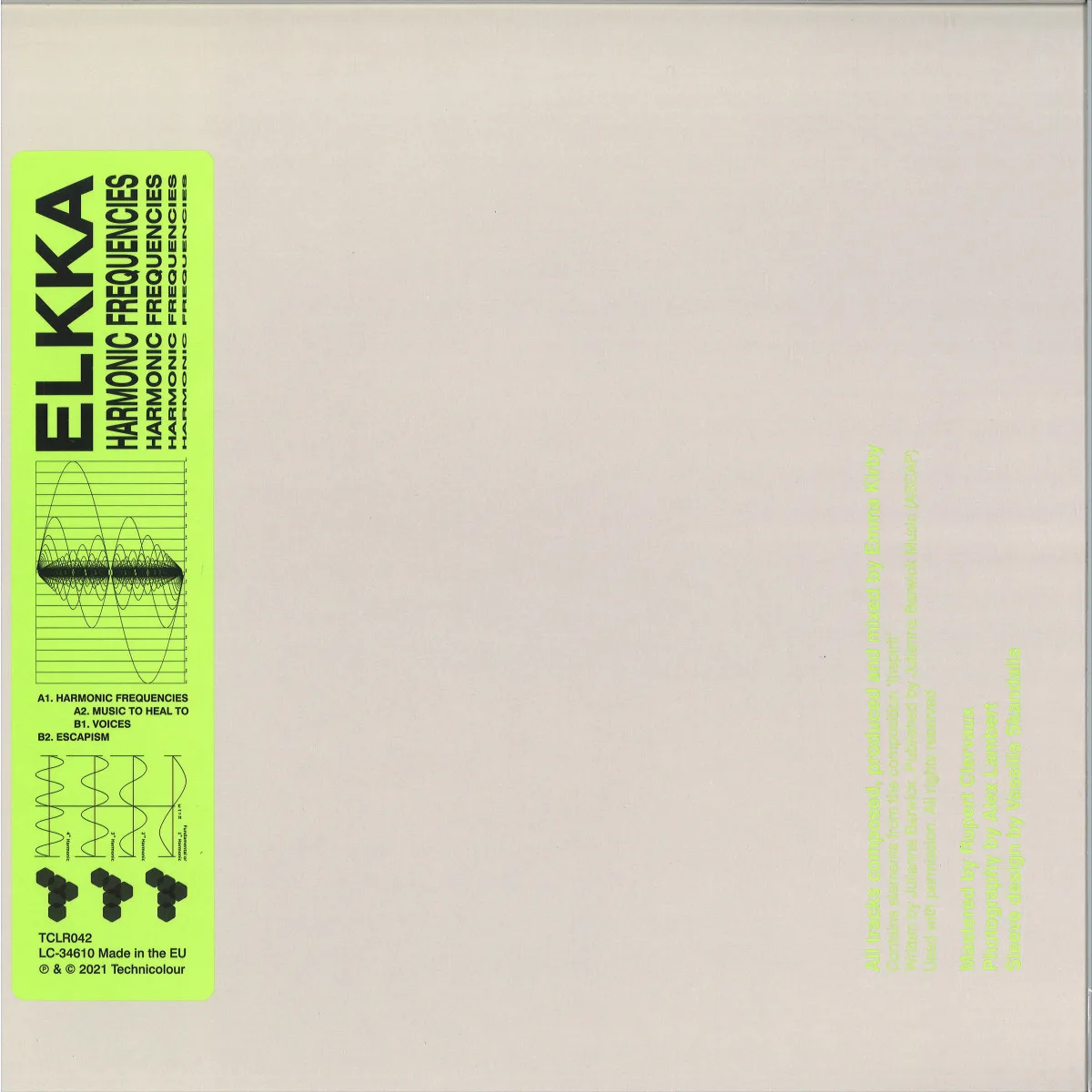 Back cover — Elkka — Harmonic Frequencies