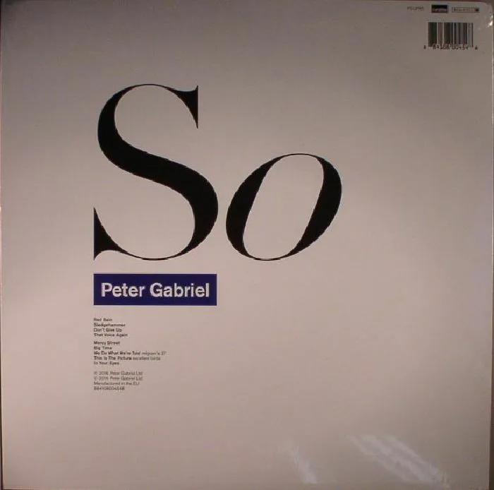 Back cover — Peter GABRIEL — So (half speed remastered) (B-STOCK)