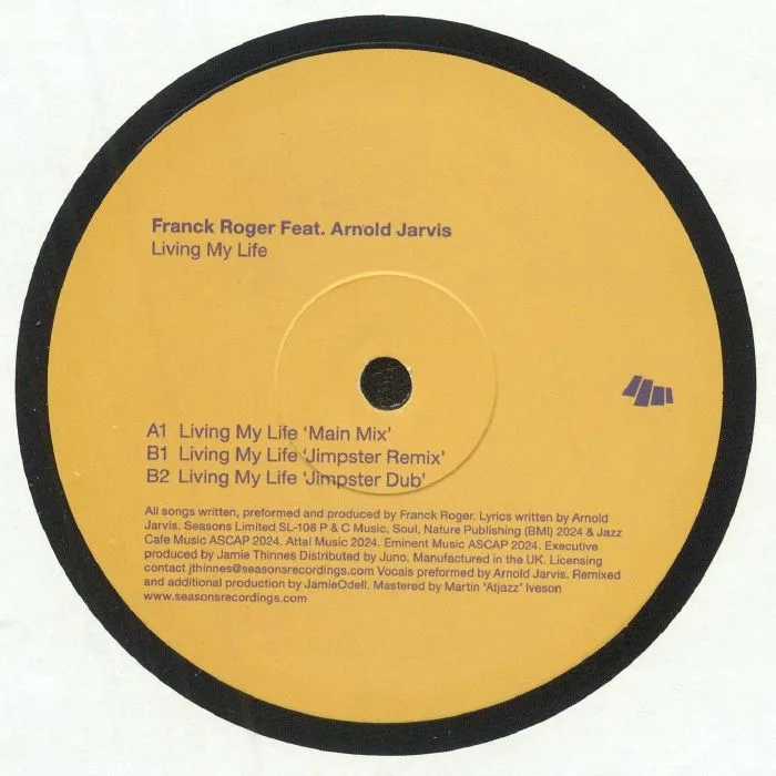 Front cover — Franck ROGER feat ARNOLD JARVIS — Living My Life (inc Jimpster mixes)