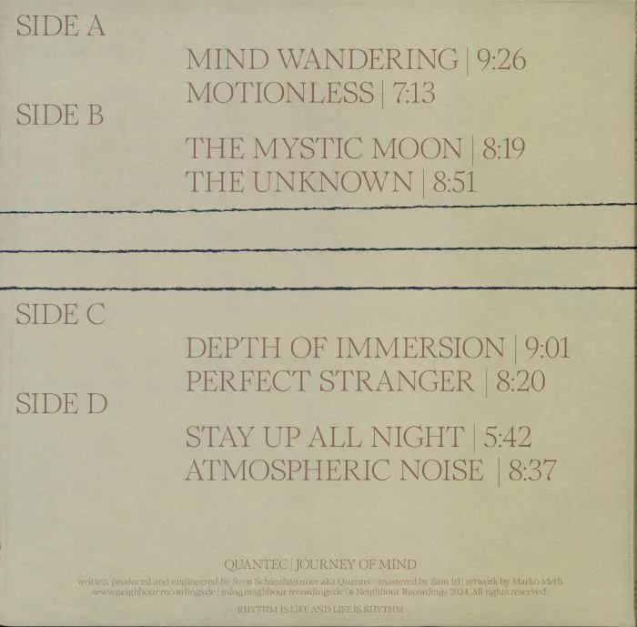 Обратная сторона обложки — QUANTEC — Journey Of Mind (reissue)