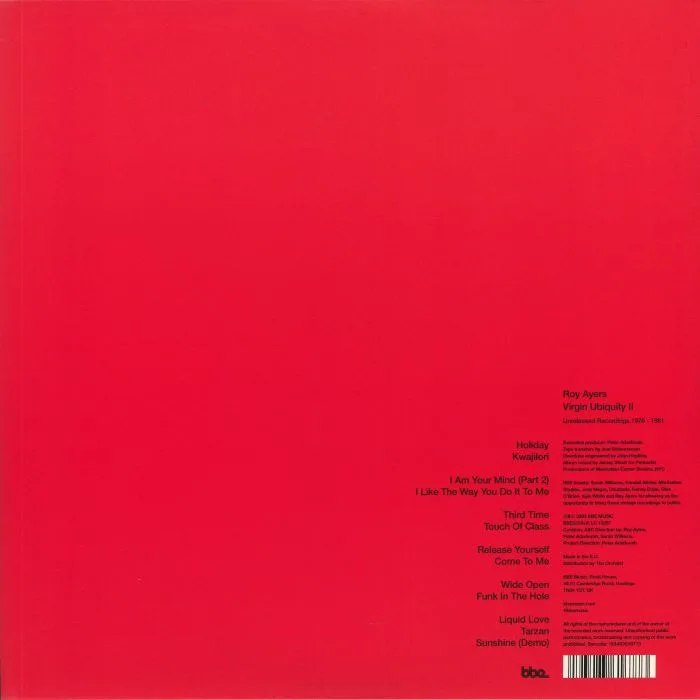 Обратная сторона обложки — Roy AYERS — Virgin Ubiquity II: Unreleased Recordings 1976-1981