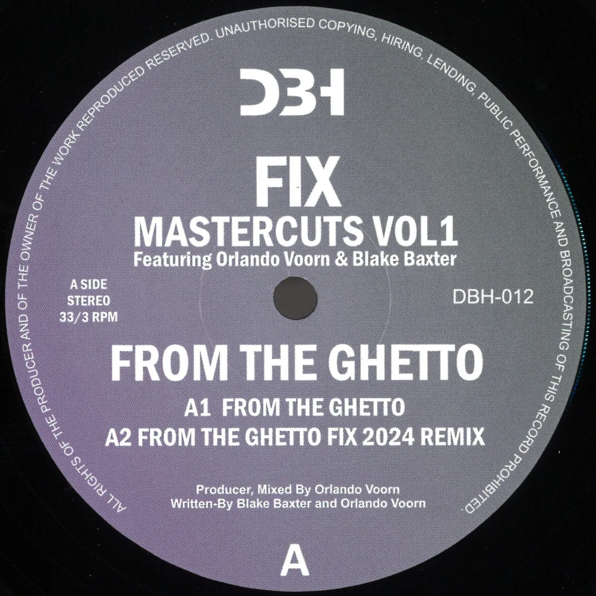 Лицевая сторона обложки — Fix Featuring Orlando Voorn&Blake Baxter — From The Ghetto