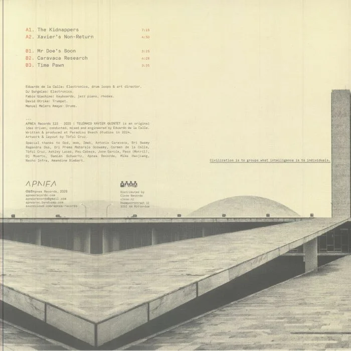 Back cover — TELEMACO XAVIER QUINTET — Time Pawn
