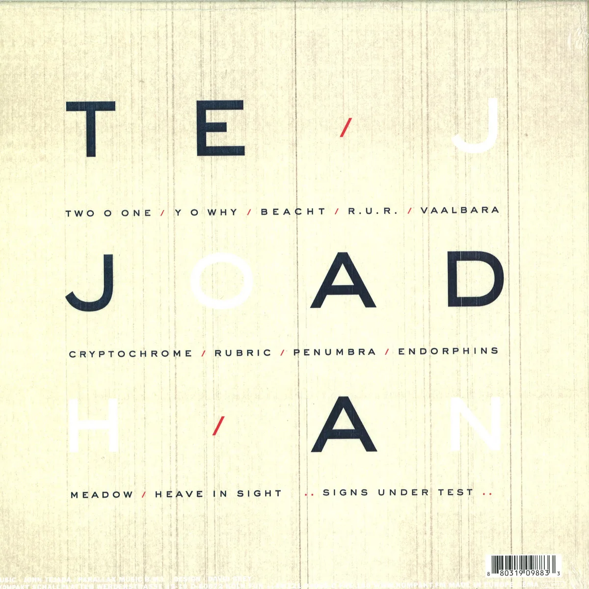 Обратная сторона обложки — John Tejada — Signs Under Test