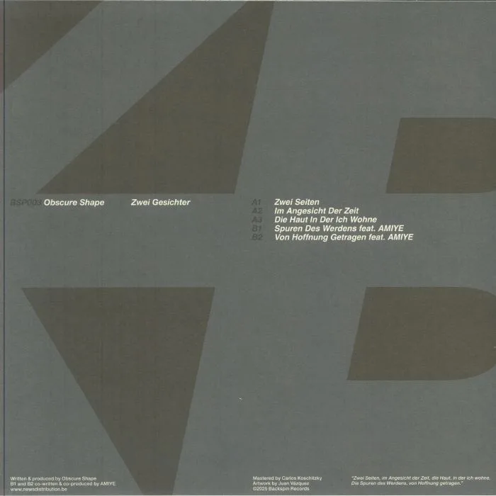 Back cover — OBSCURE SHAPE — Zwei Gesichter