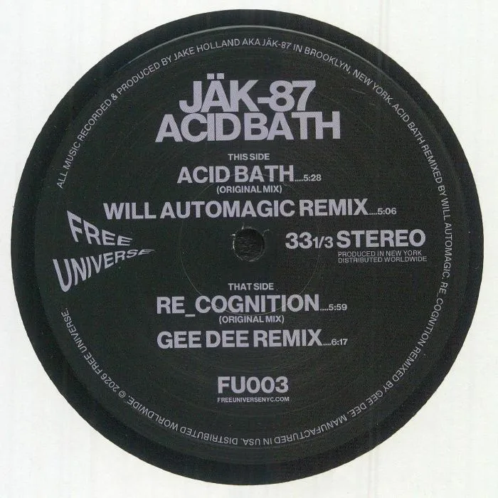 Лицевая сторона обложки — JAK 87 — Acid Bath EP