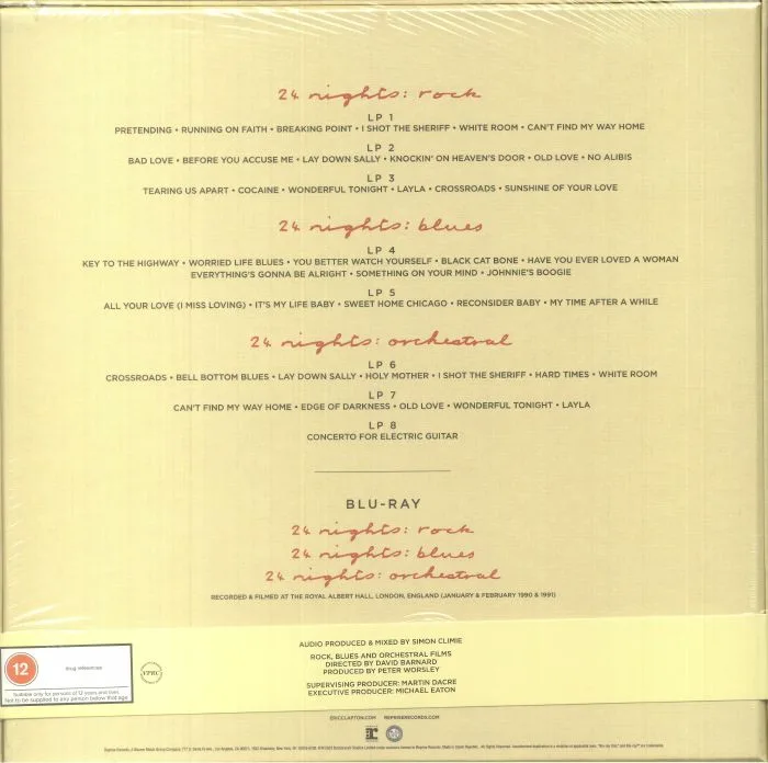 Back cover — Eric CLAPTON — The Definitive 24 Nights (Deluxe Edition)