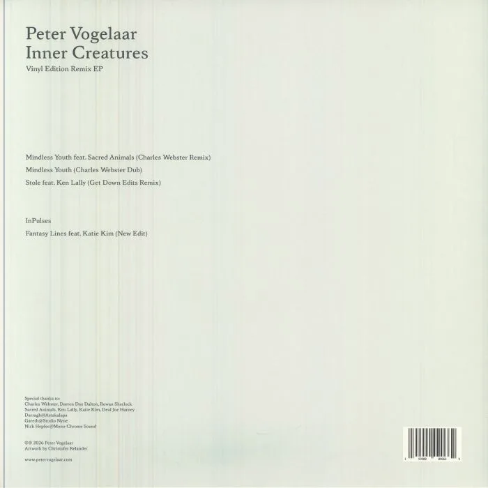 Back cover — Peter VOGELAAR — Inner Creatures EP (feat Charles Webster, Get Down Edits mixes)