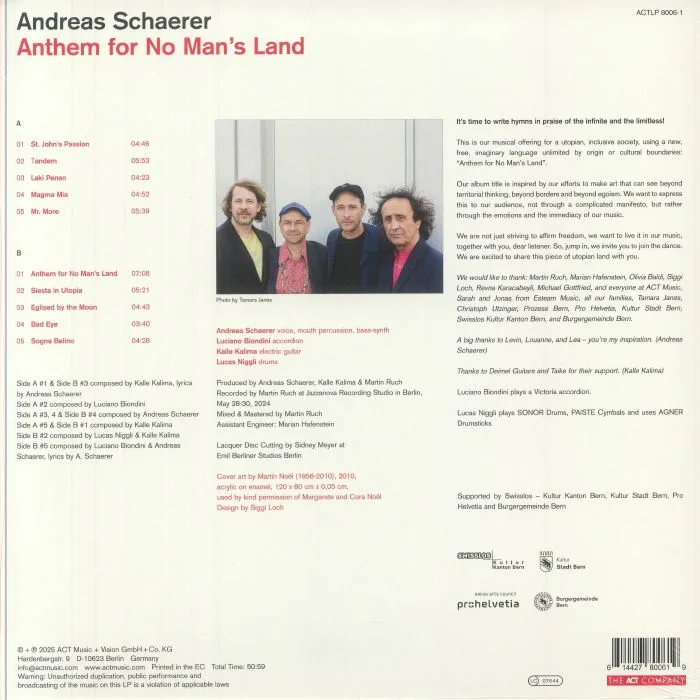 Обратная сторона обложки — Andreas SCHAERER — Anthem For No Man's Land