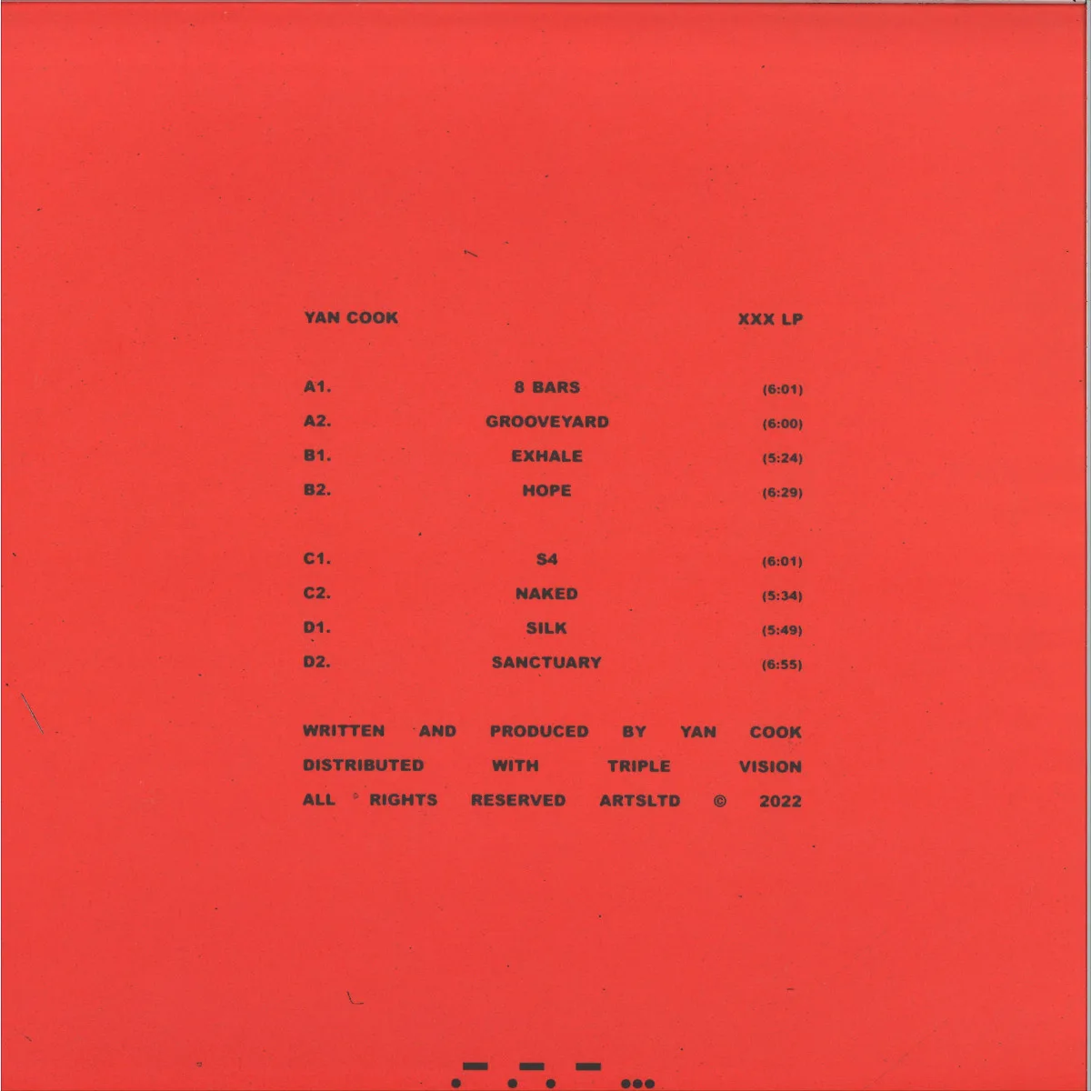 Back cover — Yan Cook — XXXLP 2x12"