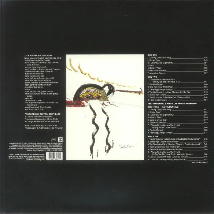 Обратная сторона обложки — CAPTAIN BEEFHEART & THE MAGIC BAND — Lick My Decals Off Baby (Deluxe Edition) (Record Store Day RSD 2026)