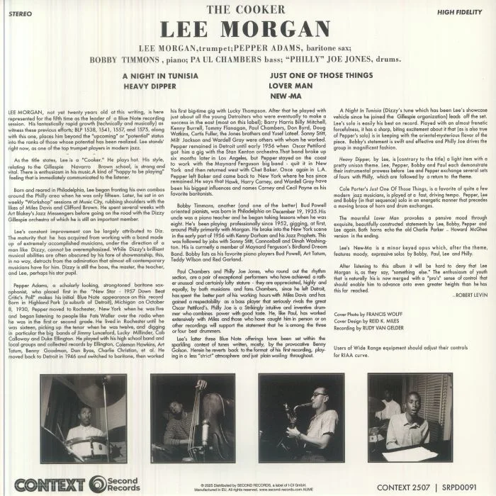 Обратная сторона обложки — Lee MORGAN — The Cooker (reissue)