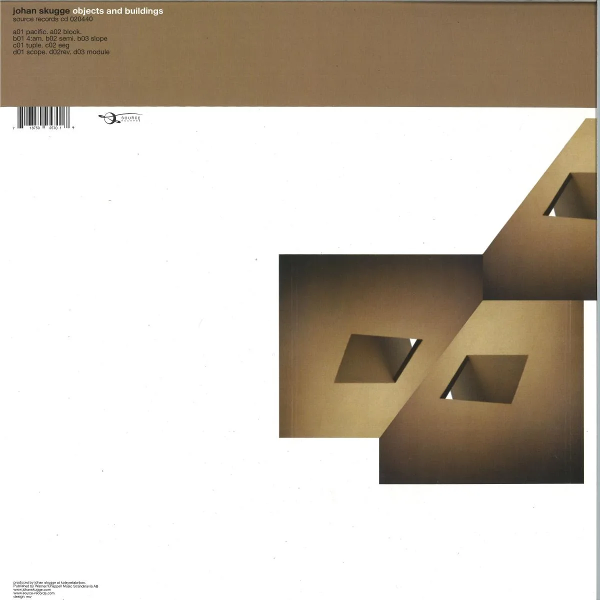 Back cover — Johan Skugge — Objects And Buildings 2x12"