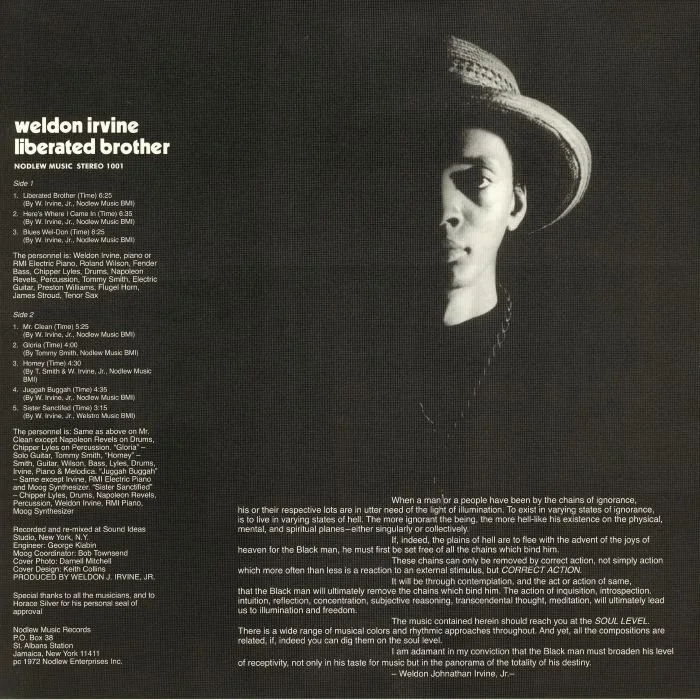 Back cover — Weldon IRVINE — Liberated Brother (remastered)