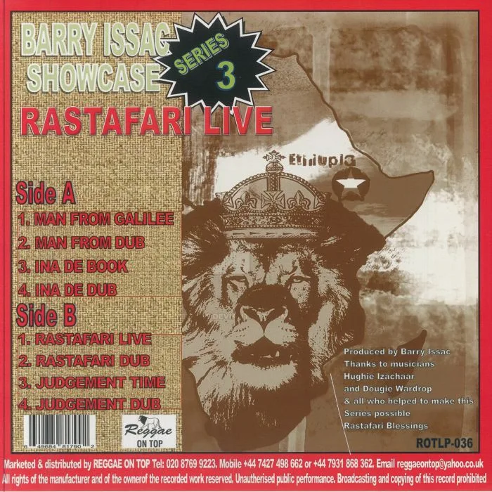 Back cover — Barry ISAAC — Rastafari Live Showcase Series 3