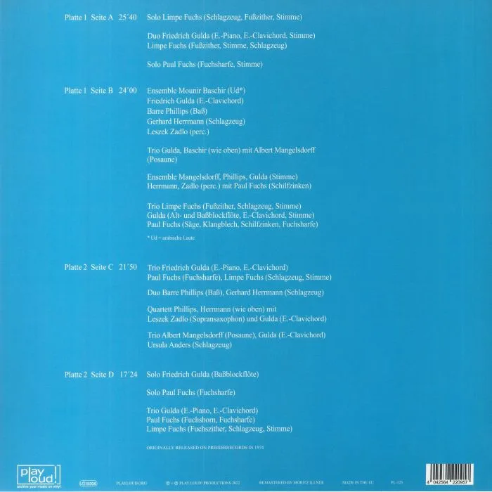 Back cover — Limpe FUCHS / PAUL FUCHS / FRIEDRICH GULDA — It's Up To You