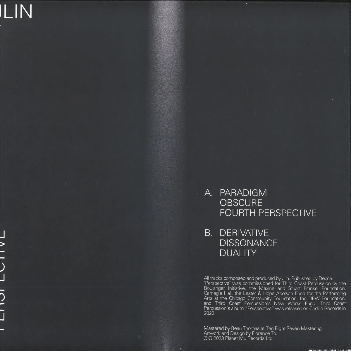 Обратная сторона обложки — Jlin — Perspective LP