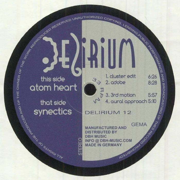 Front cover — ATOM HEART / SYNECTICS — Delirium 12 (remastered)