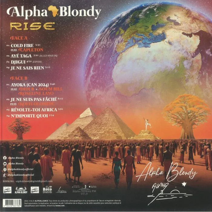 Обратная сторона обложки — ALPHA BLONDY — Rise