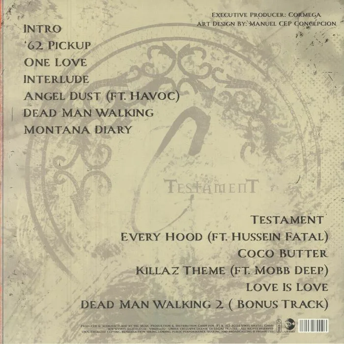 Обратная сторона обложки — CORMEGA — Testament