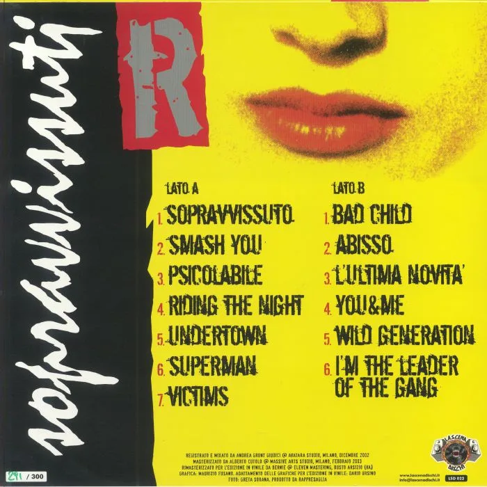 Back cover — RAPPRESAGLIA — Sopravvissuti