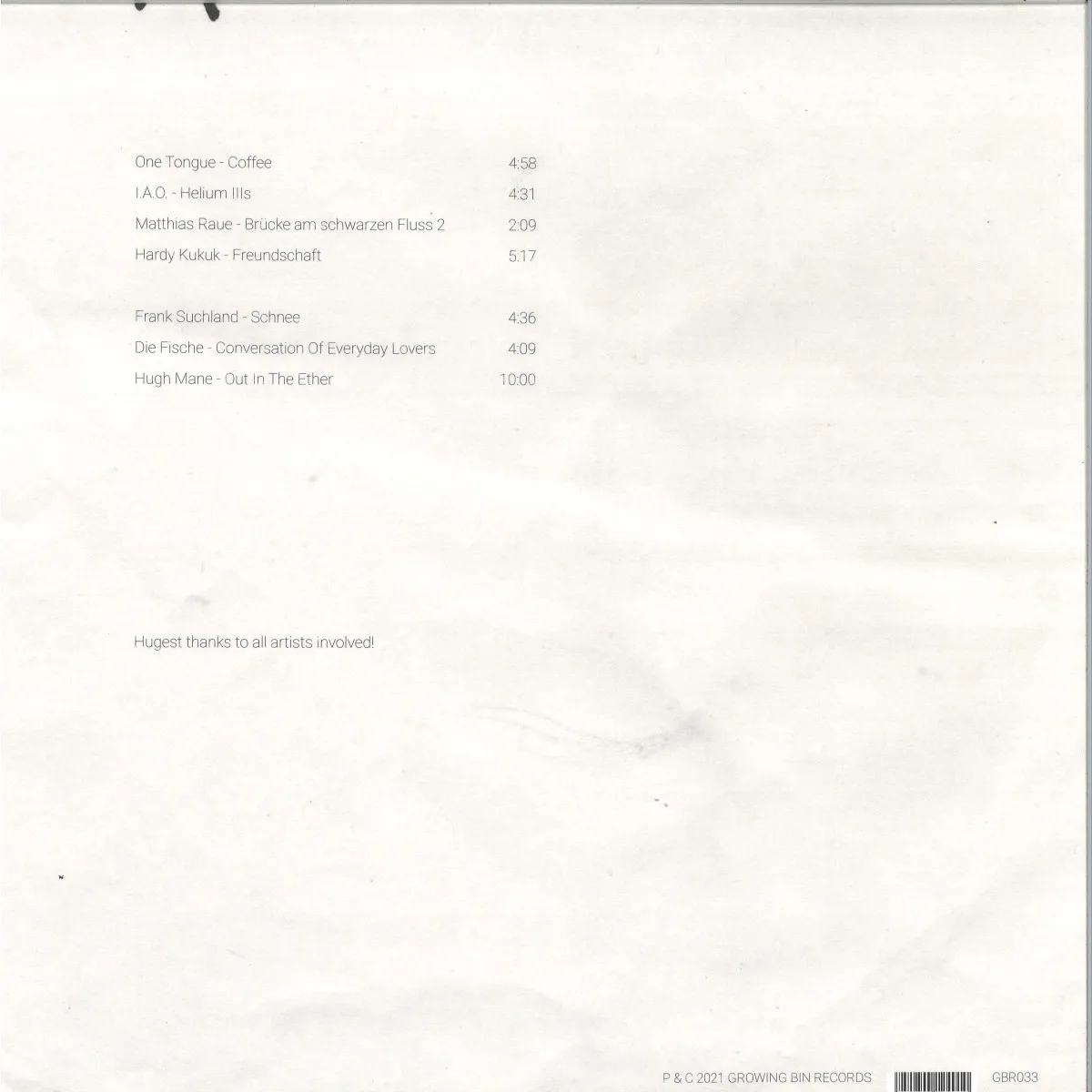 Обратная сторона обложки — Various — Lucky Are Those Who Hear The Birds Sing (LP)
