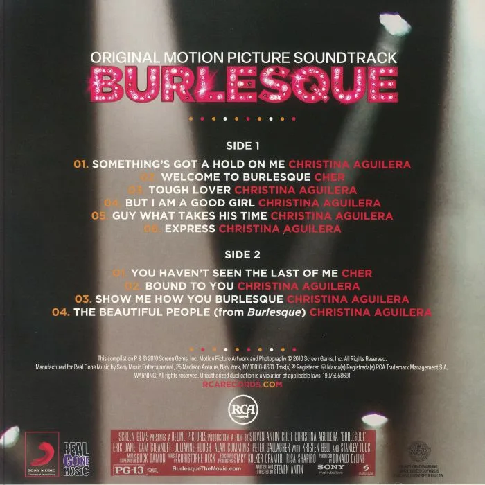 Back cover — CHER / CHRISTINA AGUILERA — Burlesque (Soundtrack)